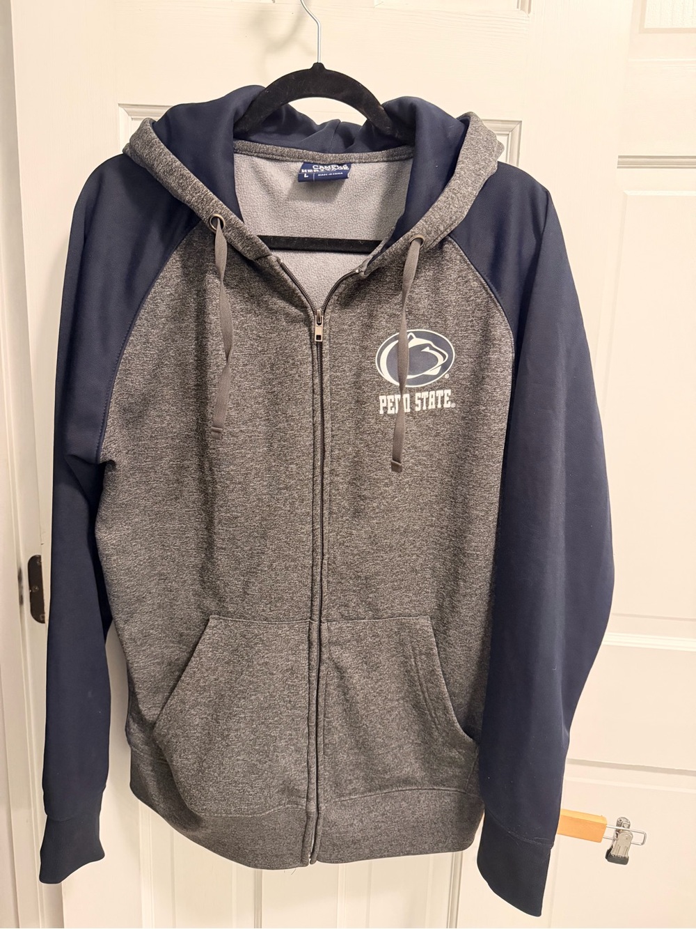 Campus Heritage Gray and Navy Penn State Zip-Up Hoodie